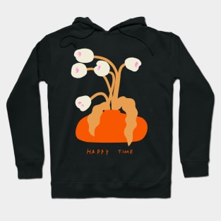 Modern illustration with flowers in vase and positive quote. Hoodie